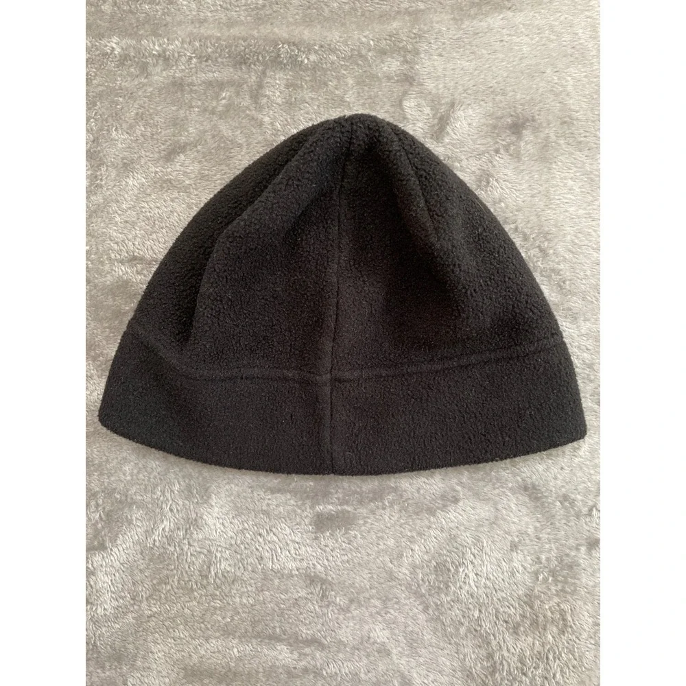 The North Face Black Polartec Fleece Beanie‎ Hat One Size Embroidered Logo